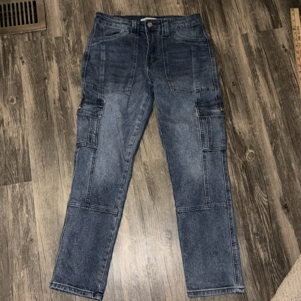 KanCan Avery Straight Leg Cargo Jeans Size 0 - Picture 4 of 9